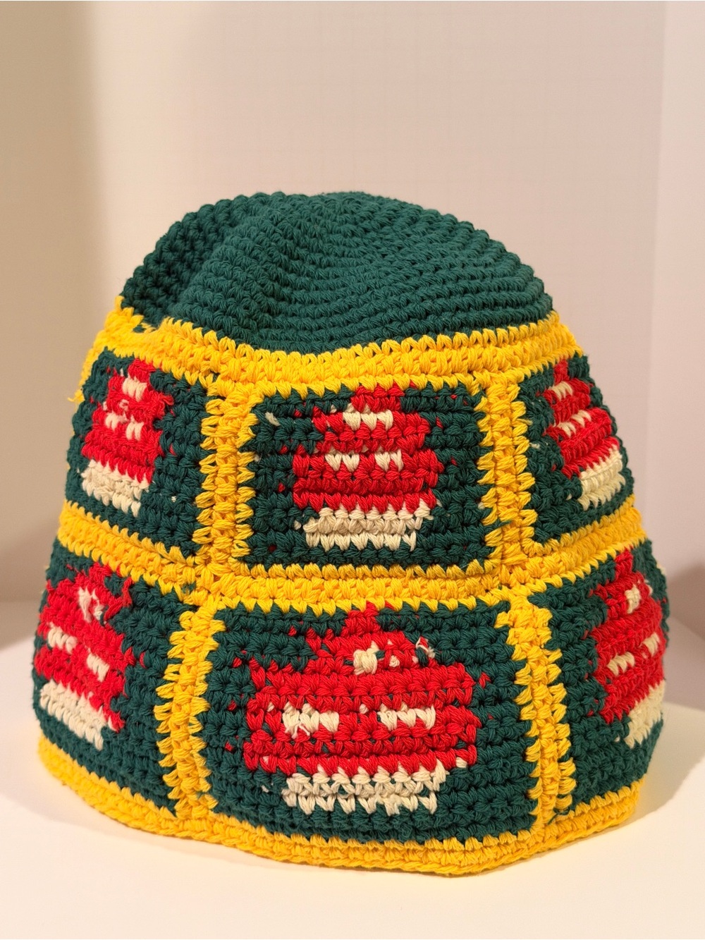 HANDMADE CROCHET MUSHROOM BUCKET GRANNY HAT HIPPIE BOHO FESTIVAL MAGIC SOCIETY